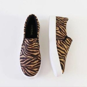 Zebra Print Sneaker Slip Ons